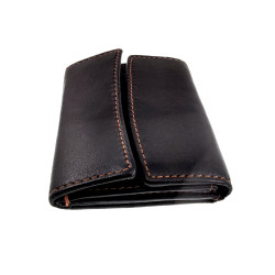 Compacte Portemonnee Unisex - Zachte Zwarte Leren Portemonnee