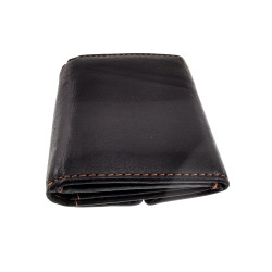 Compacte Portemonnee Unisex - Zachte Zwarte Leren Portemonnee