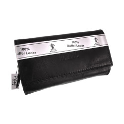 Grote Portemonnee Dames - Zwart Buffelleer - RFID Protected Anti skim