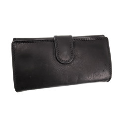 Grote Portemonnee Dames - Zwart Buffelleer - RFID Protected Anti skim
