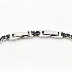 RVS Tennisarmband met Zwarte Zirkonia's