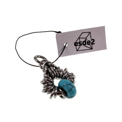 RVS en Turquoise Steen Hanger Unisex Uniek - Handgemaakt door esde2