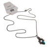 55cm x 2mm RVS Jasseron-Ketting + 32mm Turquoise Steen Hanger Unisex