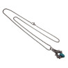 55cm x 2mm RVS Jasseron-Ketting + 32mm Turquoise Steen Hanger Unisex