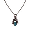 55cm x 2mm RVS Jasseron-Ketting + 32mm Turquoise Steen Hanger Unisex