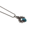 55cm x 2mm RVS Jasseron-Ketting + 32mm Turquoise Steen Hanger Unisex