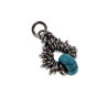 55cm x 2mm RVS Jasseron-Ketting + 32mm Turquoise Steen Hanger Unisex