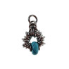 55cm x 2mm RVS Jasseron-Ketting + 32mm Turquoise Steen Hanger Unisex