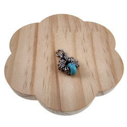 55cm x 2mm RVS Jasseron-Ketting + 32mm Turquoise Steen Hanger Unisex