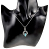 55cm x 2mm RVS Jasseron-Ketting + 32mm Turquoise Steen Hanger Unisex