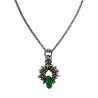 32mm Groene Maleisische Jadesteen Hanger Unisex - RVS - Handgemaakt
