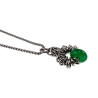 32mm Groene Maleisische Jadesteen Hanger Unisex - RVS - Handgemaakt