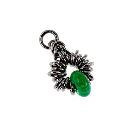 32mm Groene Maleisische Jadesteen Hanger Unisex - RVS - Handgemaakt