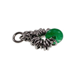32mm Groene Maleisische Jadesteen Hanger Unisex - RVS - Handgemaakt