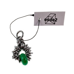 32mm Groene Maleisische Jadesteen Hanger Unisex - RVS - Handgemaakt