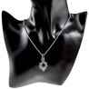 32mm Paarse Amethiststeen Hanger Unisex - RVS - Handgemaakt door esde2