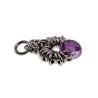 32mm Paarse Amethiststeen Hanger Unisex - RVS - Handgemaakt door esde2