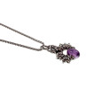 55cm RVS Jasseron-Ketting + Paarse Amethiststeen Hanger Unisex