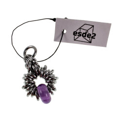 55cm RVS Jasseron-Ketting + Paarse Amethiststeen Hanger Unisex