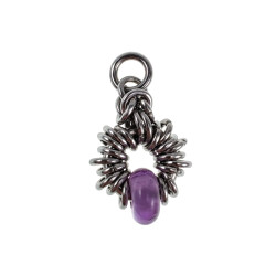 55cm RVS Jasseron-Ketting + Paarse Amethiststeen Hanger Unisex