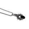 55cm RVS Jasseron-Ketting + Zwarte Agaatsteen Hanger Unisex