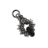 55cm RVS Jasseron-Ketting + Zwarte Agaatsteen Hanger Unisex