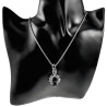 55cm RVS Jasseron-Ketting + Zwarte Agaatsteen Hanger Unisex