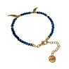 Verguld RVS Metalic Blauwe Kristallen Armband met Engelenvleugel