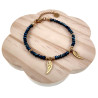 Verguld RVS Metalic Blauwe Kristallen Armband met Engelenvleugel