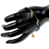 Verguld RVS Metalic Blauwe Kristallen Armband met Engelenvleugel