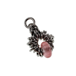 32mm Rozenkwarts Steen Hanger Unisex - RVS - Handgemaakt door esde2