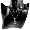 55cm RVS Jasseron-Ketting + Watermeloenrode Steen Hanger Unisex