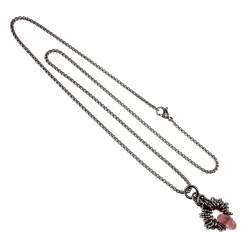 55cm RVS Jasseron-Ketting + Watermeloenrode Steen Hanger Unisex