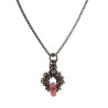55cm RVS Jasseron-Ketting + Watermeloenrode Steen Hanger Unisex