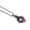 55cm RVS Jasseron-Ketting + Watermeloenrode Steen Hanger Unisex