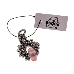 55cm RVS Jasseron-Ketting + Watermeloenrode Steen Hanger Unisex