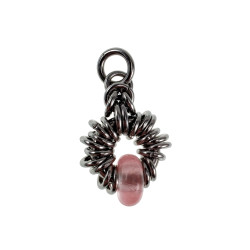 55cm RVS Jasseron-Ketting + Watermeloenrode Steen Hanger Unisex
