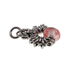 55cm RVS Jasseron-Ketting + Watermeloenrode Steen Hanger Unisex