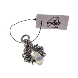 32mm Opaal Steen Hanger Unisex RVS - Handgemaakt door esde2