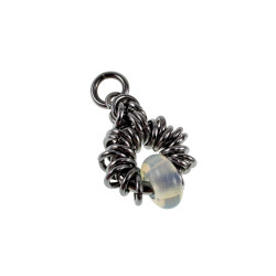 32mm Opaal Steen Hanger Unisex RVS - Handgemaakt door esde2