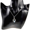 55cm Gepolijst RVS Jasseron-Ketting + Opaal Steen Hanger Unisex