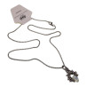 55cm Gepolijst RVS Jasseron-Ketting + Opaal Steen Hanger Unisex