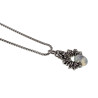55cm Gepolijst RVS Jasseron-Ketting + Opaal Steen Hanger Unisex