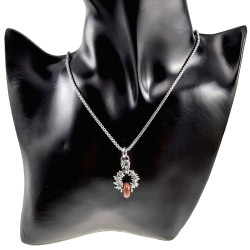 55cm RVS Jasseron-Ketting + Goudkleurige Zandsteen Hanger Unisex