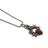 55cm RVS Jasseron-Ketting + Goudkleurige Zandsteen Hanger Unisex