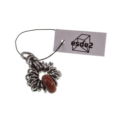 55cm RVS Jasseron-Ketting + Goudkleurige Zandsteen Hanger Unisex