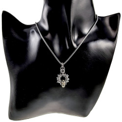 32mm Dalmatische Jaspissteen Hanger Unisex RVS - Handgemaakt door esde2