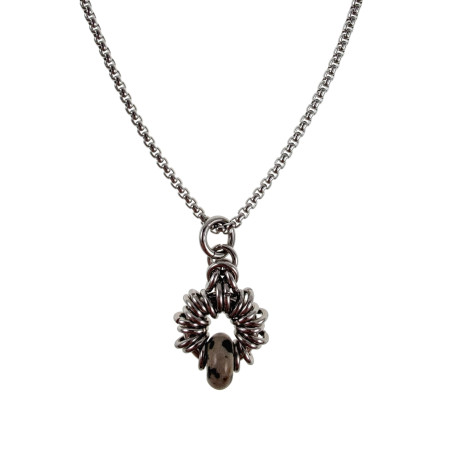 55cm RVS Jasseron-Ketting + Dalmatische Jaspissteen Hanger Unisex