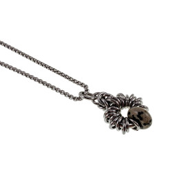 55cm RVS Jasseron-Ketting + Dalmatische Jaspissteen Hanger Unisex