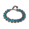 Europese Weeftechniek RVS Armband en Turquoise Kristallen Verstelbaar